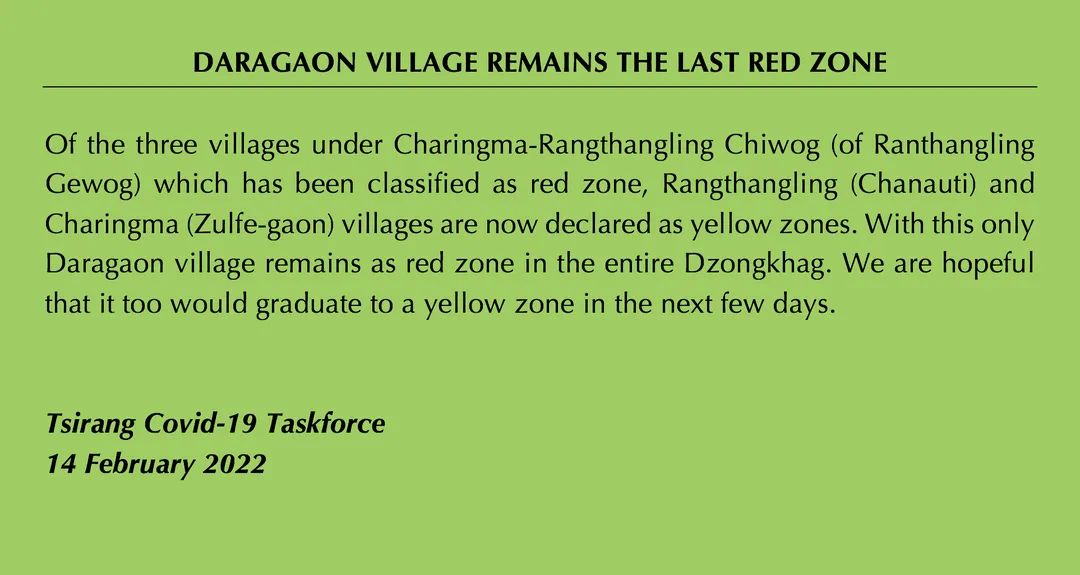 The Last Red Zone in Tsirang.